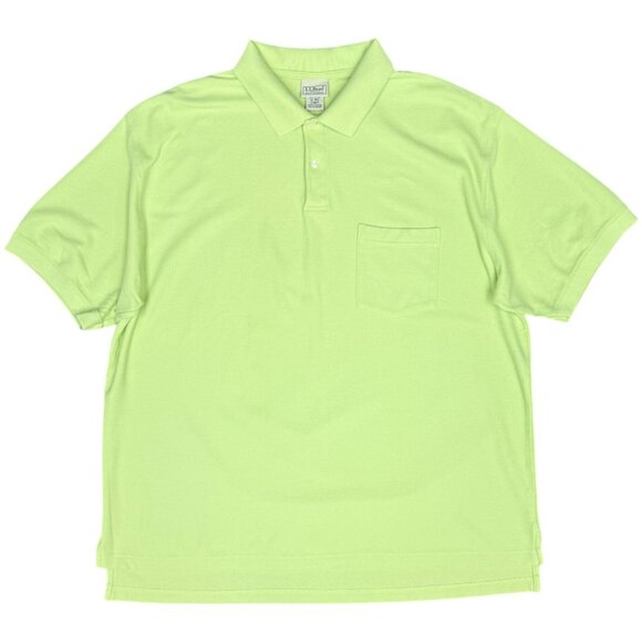 EUC Men's L.L. BEAN Knit Polo Shirt Yellow-Green 0 NR05 | Size XL - Picture 1 of 6